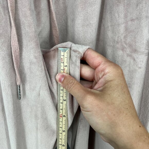 Juicy Couture Velour Sleep Wide Pant Set Size M Light Pink Rhinestone Spellout - Picture 8 of 15